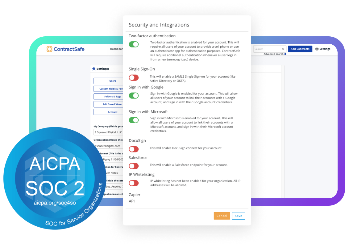 Contract Management Security Features ContractSafe
